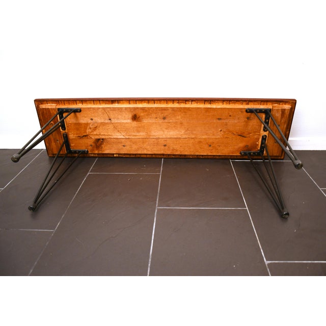 Swedish Modern Oak and Metal Flower Bench, 1950s For Sale - Image 6 of 9