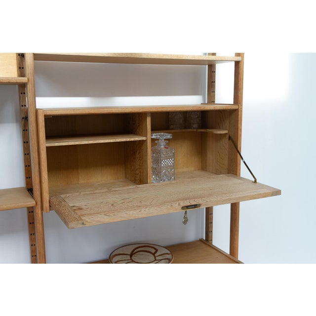 Danish Freestanding Oak Bookcase attributed to Henning Kjærnulf for Nyrup Møbler, 1960s For Sale - Image 14 of 18