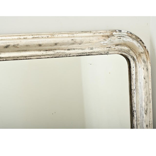 Wood Mid 19th Century French Silver Gilt Louis Philippe Mantel Mirror For Sale - Image 7 of 10