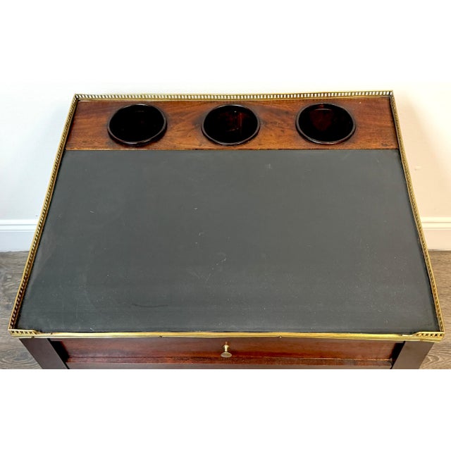 Mid 19th Century French Louis Philippe Mahogany Wine Service Table with Slate Top & Brass Gallery For Sale - Image 5 of 10