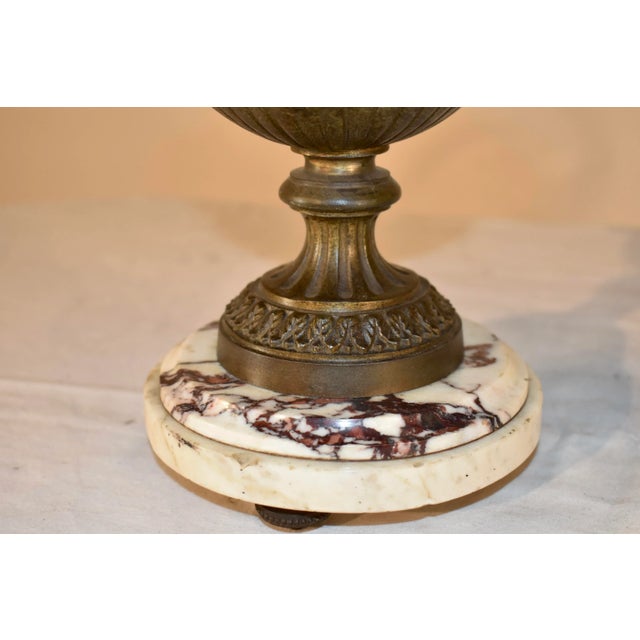 Pair of 19th Century French Mantle Urns For Sale - Image 9 of 12