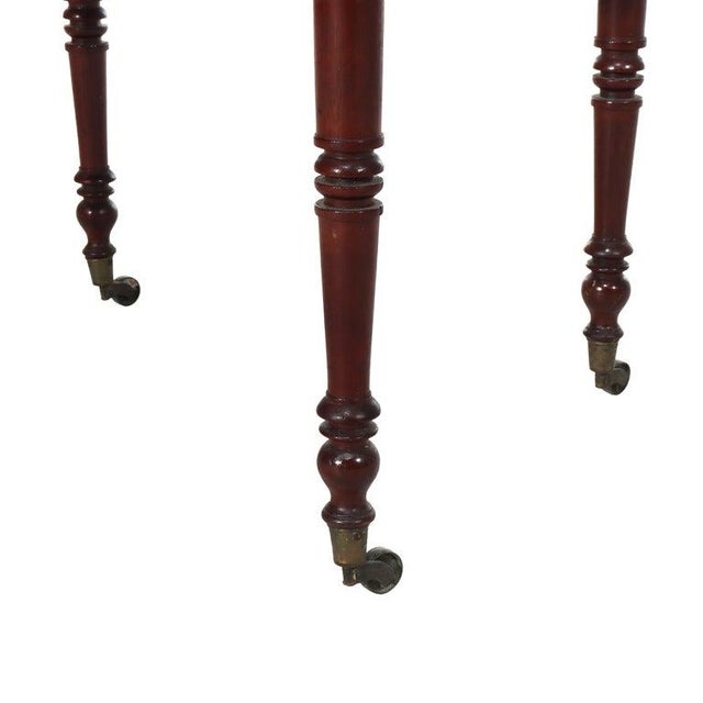 Antique Sheraton Mahogany 3-Drawer Drop Leaf Sewing Stand C1880 For Sale - Image 10 of 13