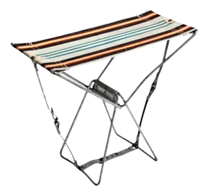 Vintage Metal Frame Folding Camp Stool