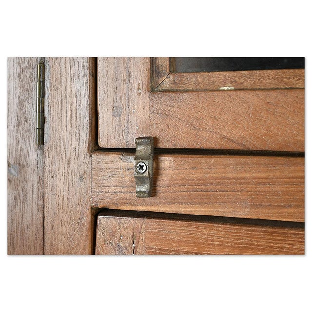 Solid Wood Cabinet with 16 Glazed Compartments For Sale - Image 6 of 10