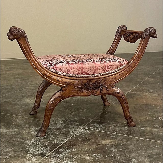 19th Century French Walnut Louis XIV Armbench is the perfect choice for the vanity, but also works well in a number of...