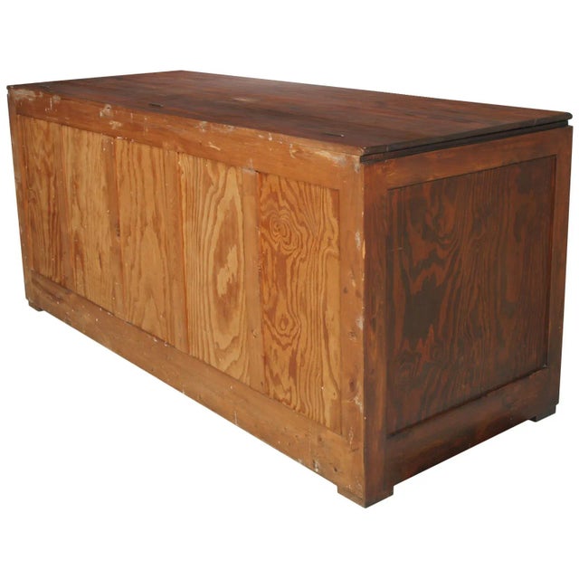 Brown Large Mid-Century Pine Trunk, 1950s For Sale - Image 8 of 9