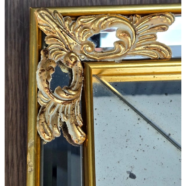 Two LaBarge Venetian Style Square Gold Gilt Wall Mirrors For Sale - Image 11 of 14
