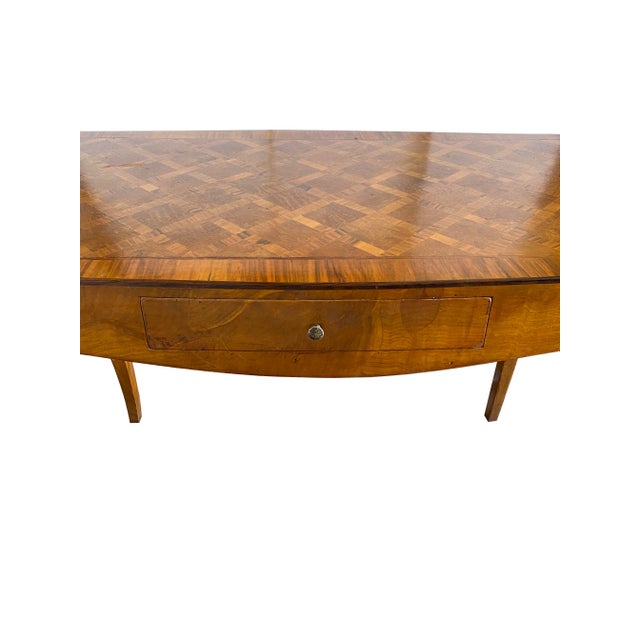 Sleek Italian Parquetry Inlay Writing Desk, Made in Italy For Sale - Image 4 of 18