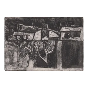 1960s Boško Karanovic Modern Etching With Aquatint