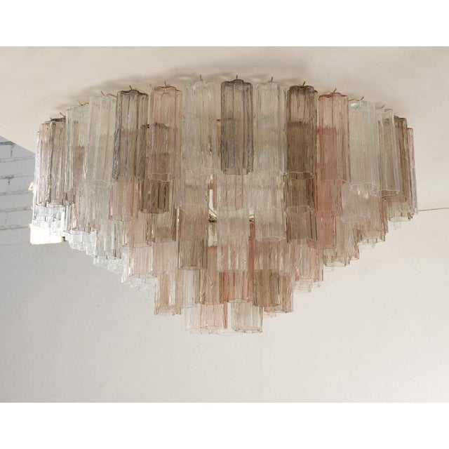 Ceiling Light with Clear Smoky Pink Murano Glass, 1990s For Sale - Image 6 of 11