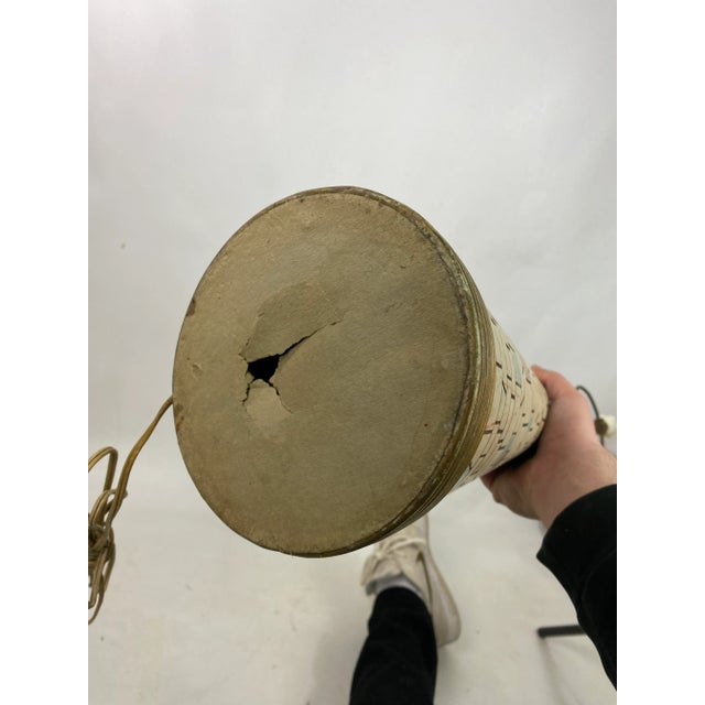 White Mid-Century Modern Mosaic Tile Table Lamp For Sale - Image 8 of 13