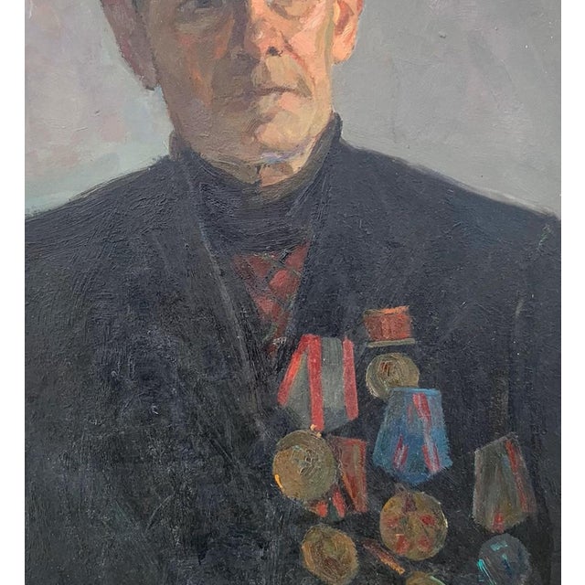 Portrait Man Oil Painting Original Art Ukrainian Artist Sokolovsky G.G., 1983 For Sale - Image 4 of 6