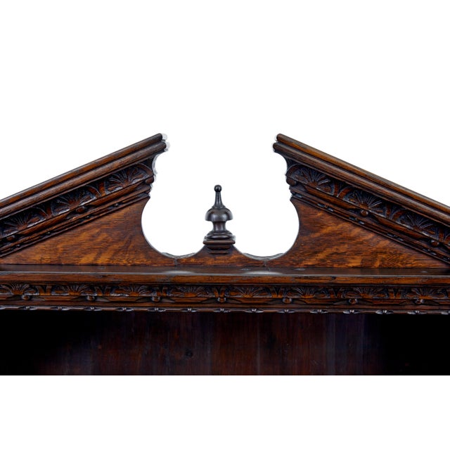 Antique Architectural Cabinet Bookcase in Inlaid Oak, 1880 For Sale - Image 4 of 10