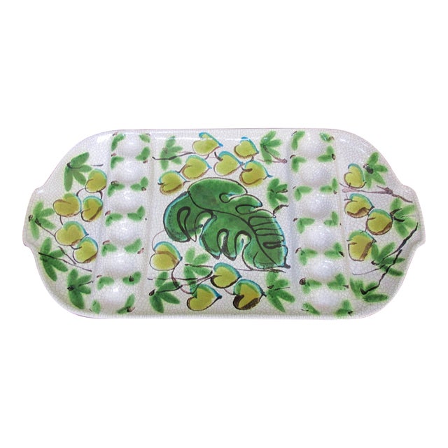Vintage Mediterranean Fig Themed Hors d'Oeuvres Platter For Sale