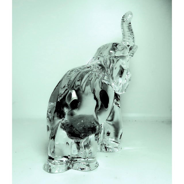 Glass Oggetti (Murano, Italy) Fine Crystal Very Large Imposing Solid Glass Elephant Sculpture - 11 1/2 Inches Tall! For Sale - Image 7 of 10