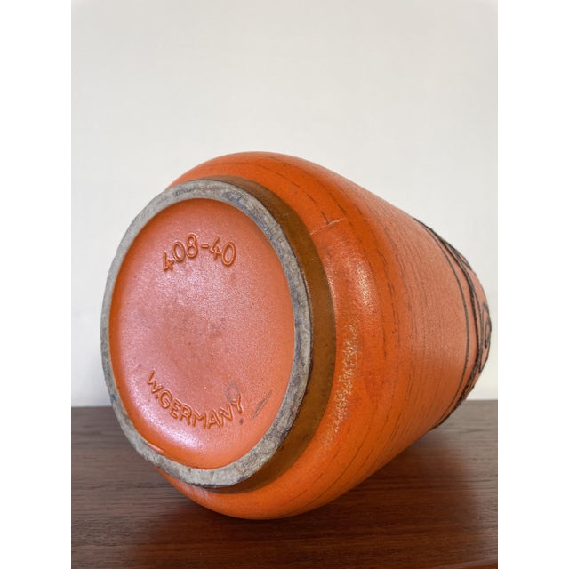 Mid-Century West German Orange Jug Vase, 1960s For Sale - Image 12 of 15