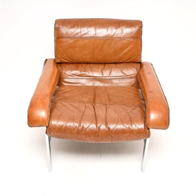 Metal Vintage Leather and Chrome Lounge Chair from Pieff, 1970 For Sale - Image 7 of 11