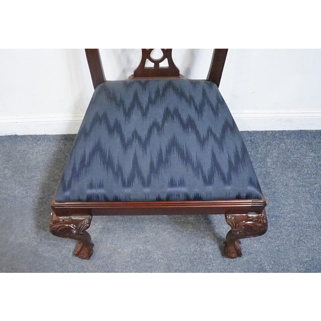 Brown High End Vintage Solid Mahogany Traditional Chippendale Style Dining Side Chair 102488 For Sale - Image 8 of 10