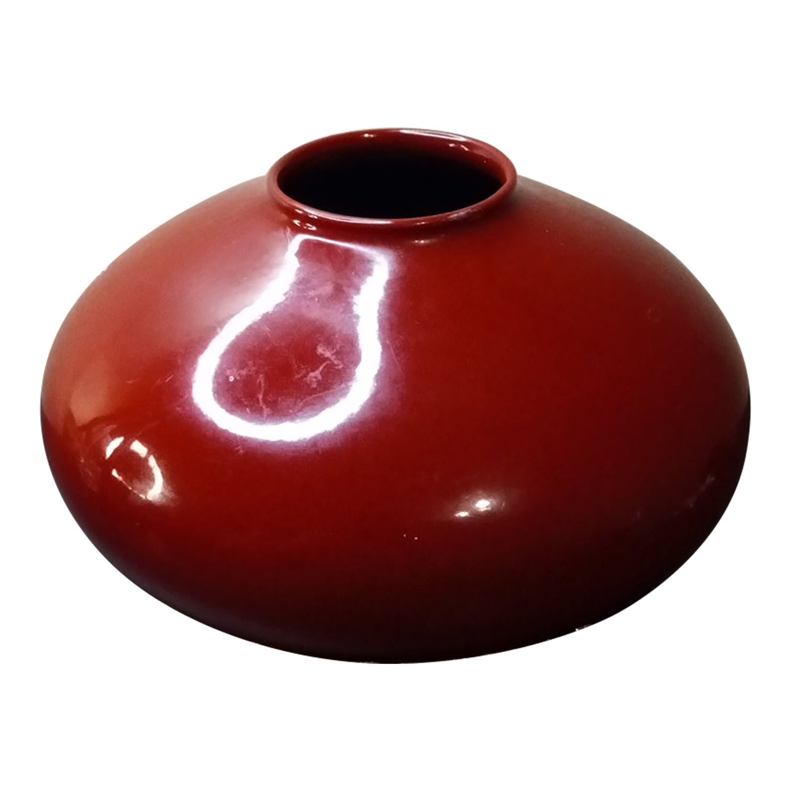1980s Scheurich Amano Red Torpedo Squat Vase | Chairish Amano Torpedo Vase, Red main image 0