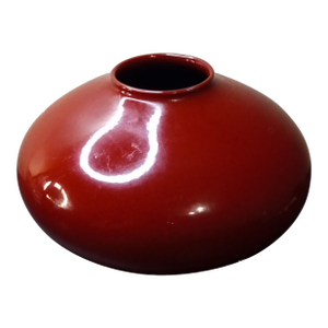 1980s Scheurich Amano Red Torpedo Squat Vase