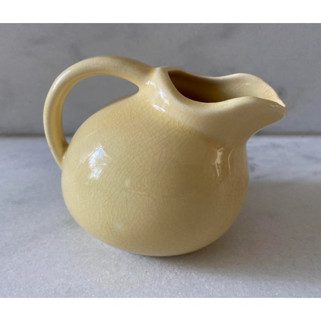 Yellow Vintage Yellow Ceramic Ball Jug Creamer For Sale - Image 8 of 8