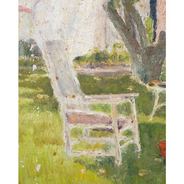 Mid-Century Impressionist Summer Garden Oil Canvas Painting For Sale - Image 15 of 18