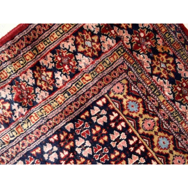 Handmade vintage Pakistani Lahore praying rug in original good condition, it has a little signs of age on one side. The...