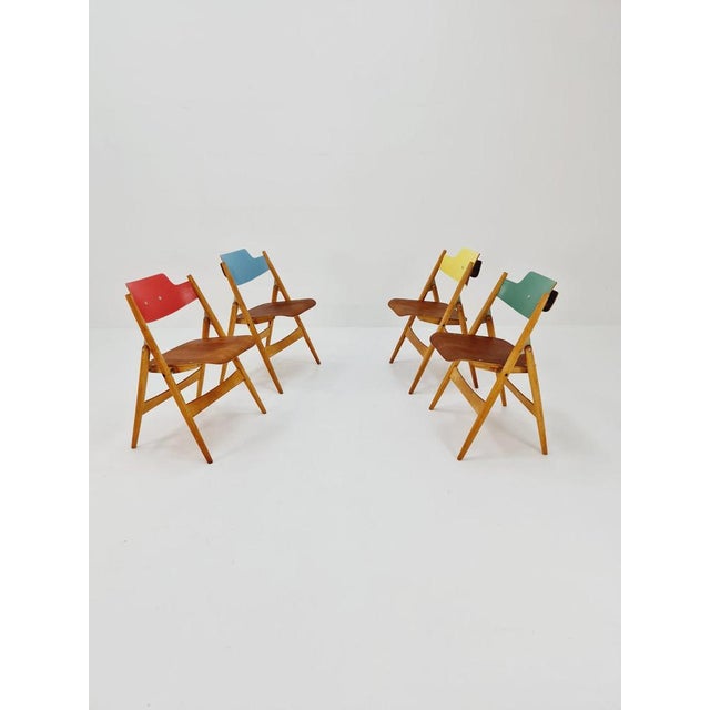 Model SE18 Austrian Folding Chair by Egon Eiermann for Wilde & Spieth, 1950s, Set of 4 For Sale - Image 11 of 11