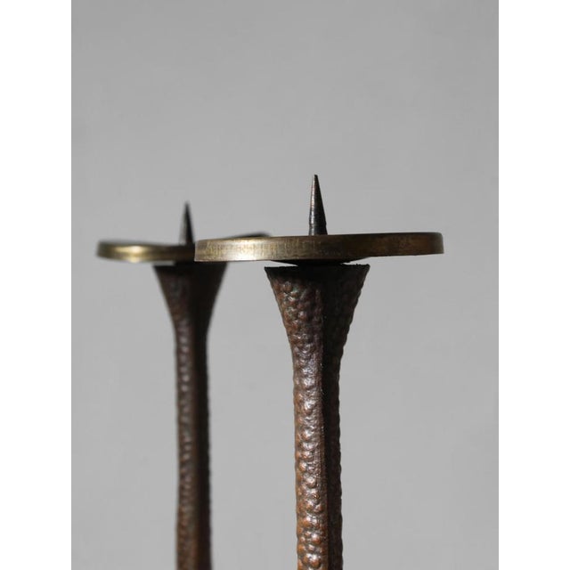 Brutalist Sculptural Bronze Candleholder, 1970s For Sale - Image 4 of 6