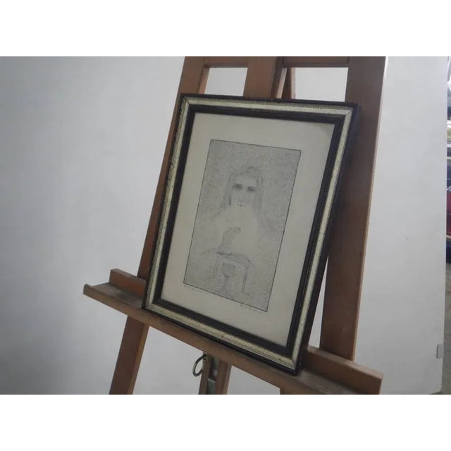Mina Anselmi, Hoc Est Corpus Meum, 1939, Charcoal Drawing, Framed For Sale - Image 11 of 11