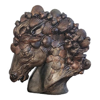 1970s Restored Charles Le'Norreys "The Sea Horse King" Signed Sculpture For Sale