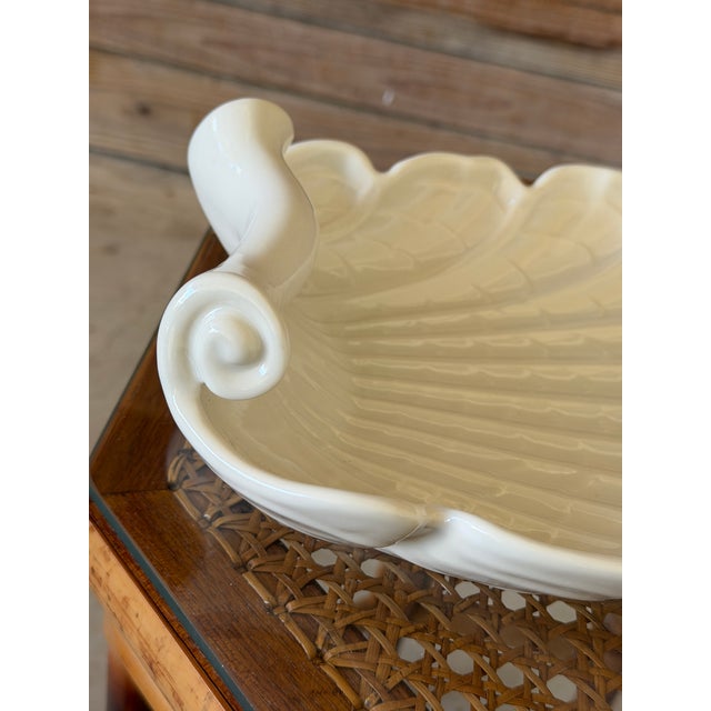 White Vintage Coastal Abingdon White Shell Centerpiece Bowl For Sale - Image 8 of 12