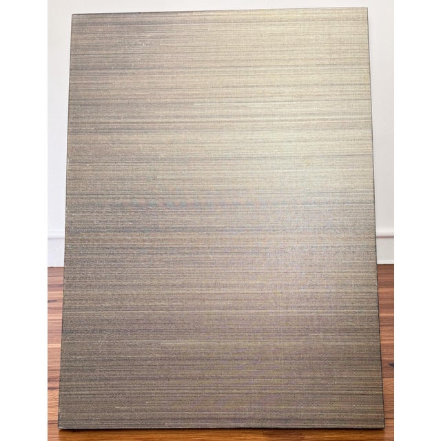 Navy Blue Villa & House Madeline Grasscloth Nightstand in Colonial Blue Shimmer For Sale - Image 8 of 11