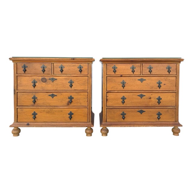 Milling Road by Baker Furniture 19th Century Antique Pine William & Mary Dresser Set, 2 Pieces For Sale