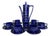 Vintage Portmeirion Totem Coffee Service in Deep Blue Ceramic by Susan Williams-Ellis, 1966, Set of 15 For Sale