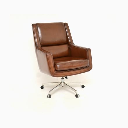 Vintage Danish Leather Swivel Desk Chair, 1960s For Sale - Image 14 of 14