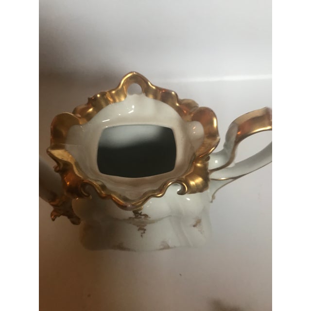 Gold Mid 19th Century Antique Meissen Style Rococo Gold Encrusted Coffee Pot by Tpm Carl Tielsch For Sale - Image 8 of 13