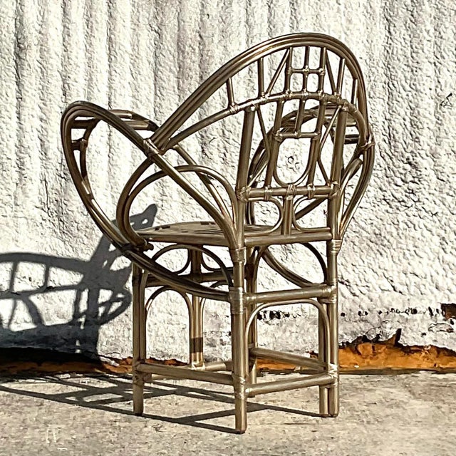 Coastal Vintage Coastal Tagged McGuire Gold Butterfly Chair For Sale - Image 3 of 9