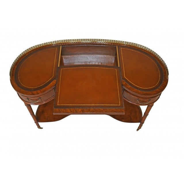 2000 - 2009 Regency Walnut Kidney Desk For Sale - Image 5 of 12