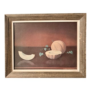Mid-Twentieth Century Still Life "Melon" Michael San Fratello Signed Print For Sale