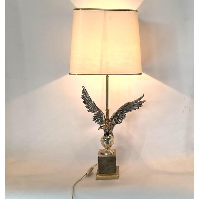Hollywood Regency Nikkel Eagle Table Lamps by Loevsky and Loevsky, 1970s, Set of 2 For Sale - Image 3 of 18