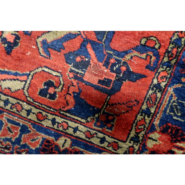 Antique Persian Lilihan Handmade Rug 5.8' X 6.7' 1920s For Sale - Image 4 of 13