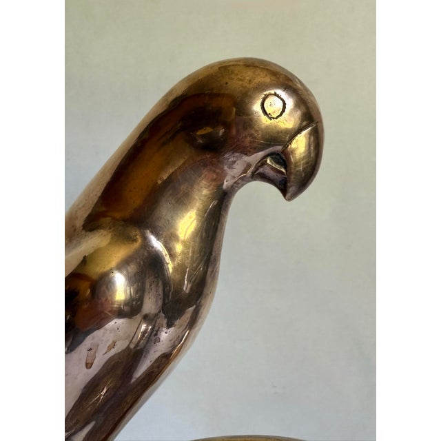 Vintage Brass Parrot and Diplay Catchall Sculptural Decor For Sale - Image 9 of 12