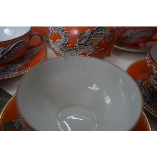 Mid 20th Century Vintage Japanese Dragonware Moriage Service for 5 - 23-Piece For Sale - Image 5 of 9