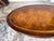 Mid 20th Century Vintage Regency Style Oval Leather Top Flame Mahogany Coffee Table on Casters. By Weiman. For Sale - Image 5 of 11