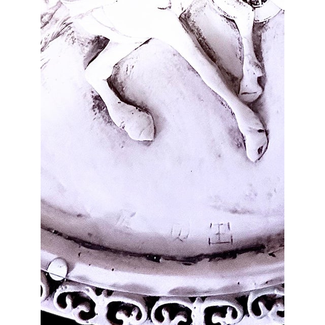 1960s Vintage 1960s Asian Faux-Ivory Resin Opium Side Table - Intricate Relief Carving For Sale - Image 5 of 11