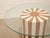 Mid 20th Century Mid 20th Century Postmodern Orange and Cream Striped Pedestal Dining Table With Glass Top For Sale - Image 5 of 9