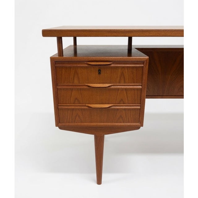 Danish Teak Executive Floating-Top Desk, 1960s For Sale - Image 14 of 17