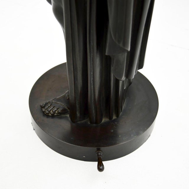 Large Neoclassical French Bronzse Robed Lady, 1880 For Sale - Image 12 of 14