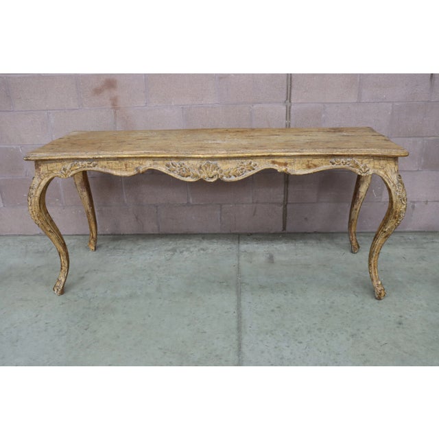 Light Yellow Country French Console For Sale - Image 8 of 8